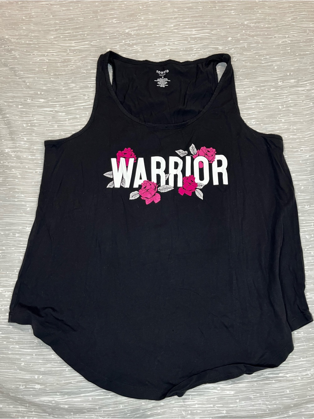 torrid Black 'WARRIOR' Floral Tank Top